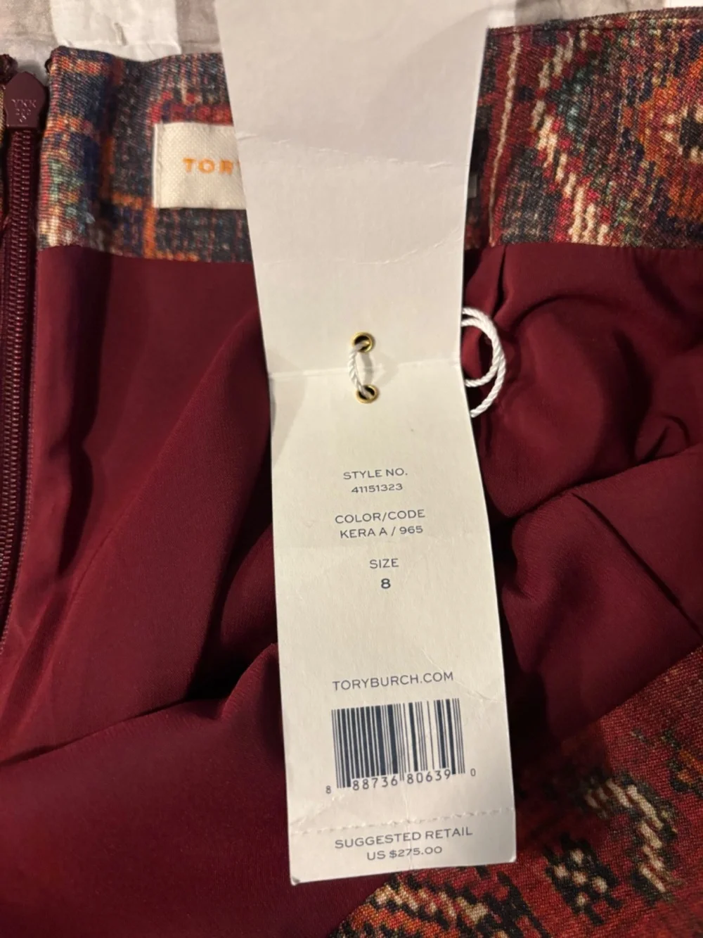 NWT Tory Burch Kera Marrakech Stretch Wool Silk Tapestry Skirt size 8